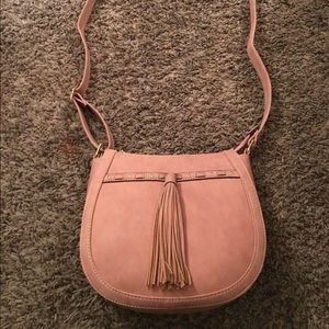 Suede pink crossbody